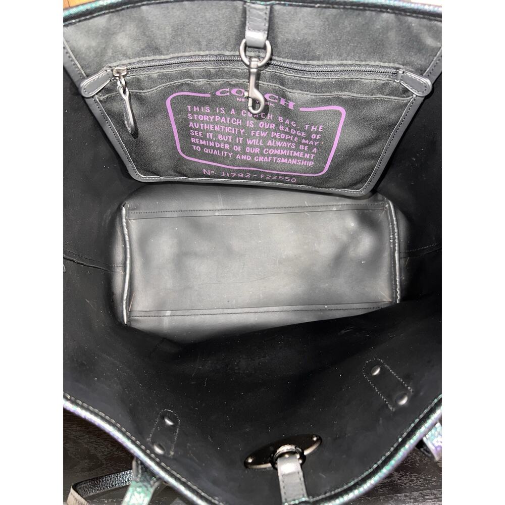 Coach Hologram Leather Open City Tote & Wallet Color Shifting Oil Slick F22550 - Picture 9 of 16
